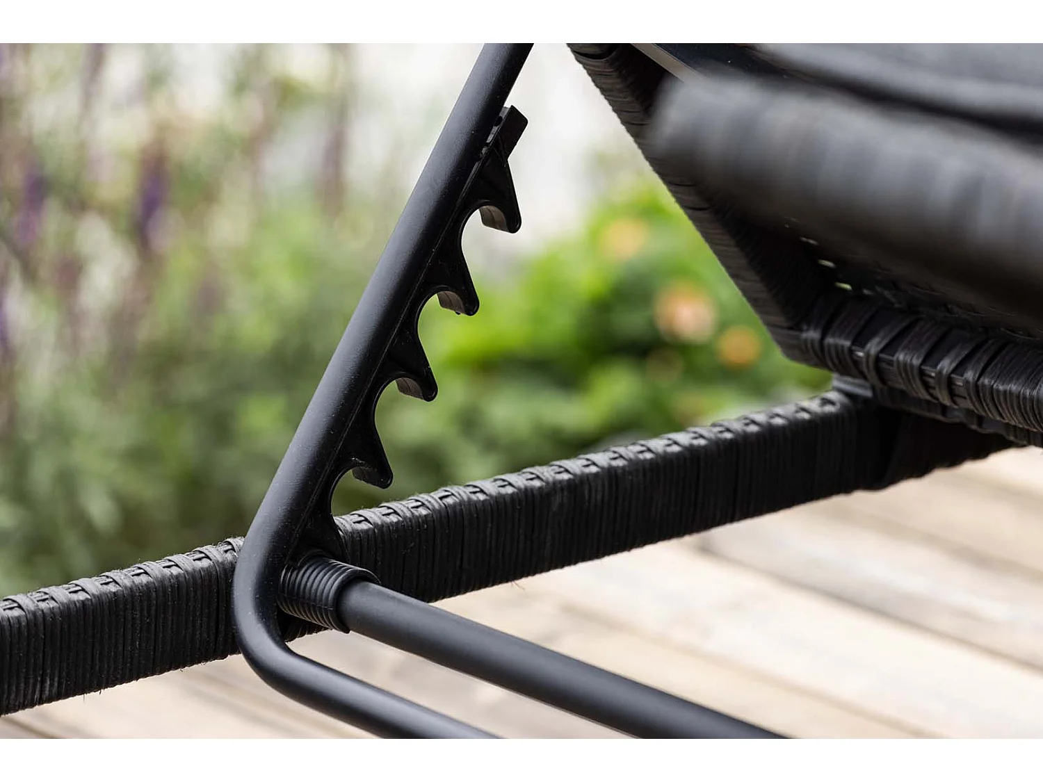 Transat Double à Roulettes "London" 196cm Noir