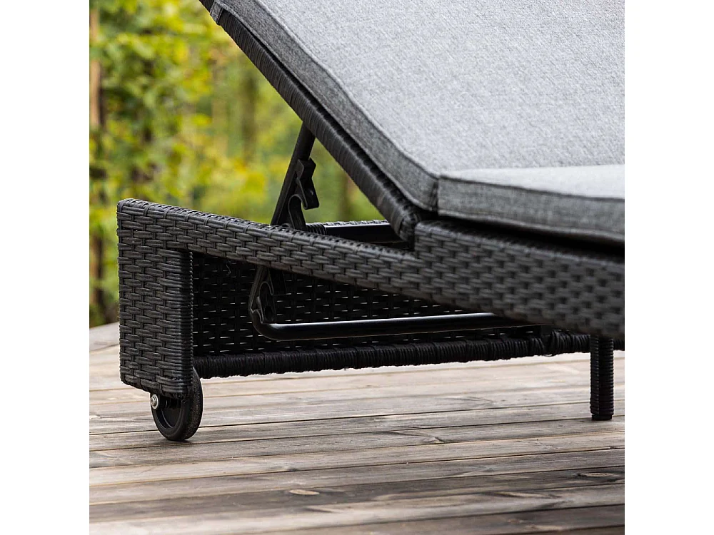 Transat Double à Roulettes "London" 196cm Noir