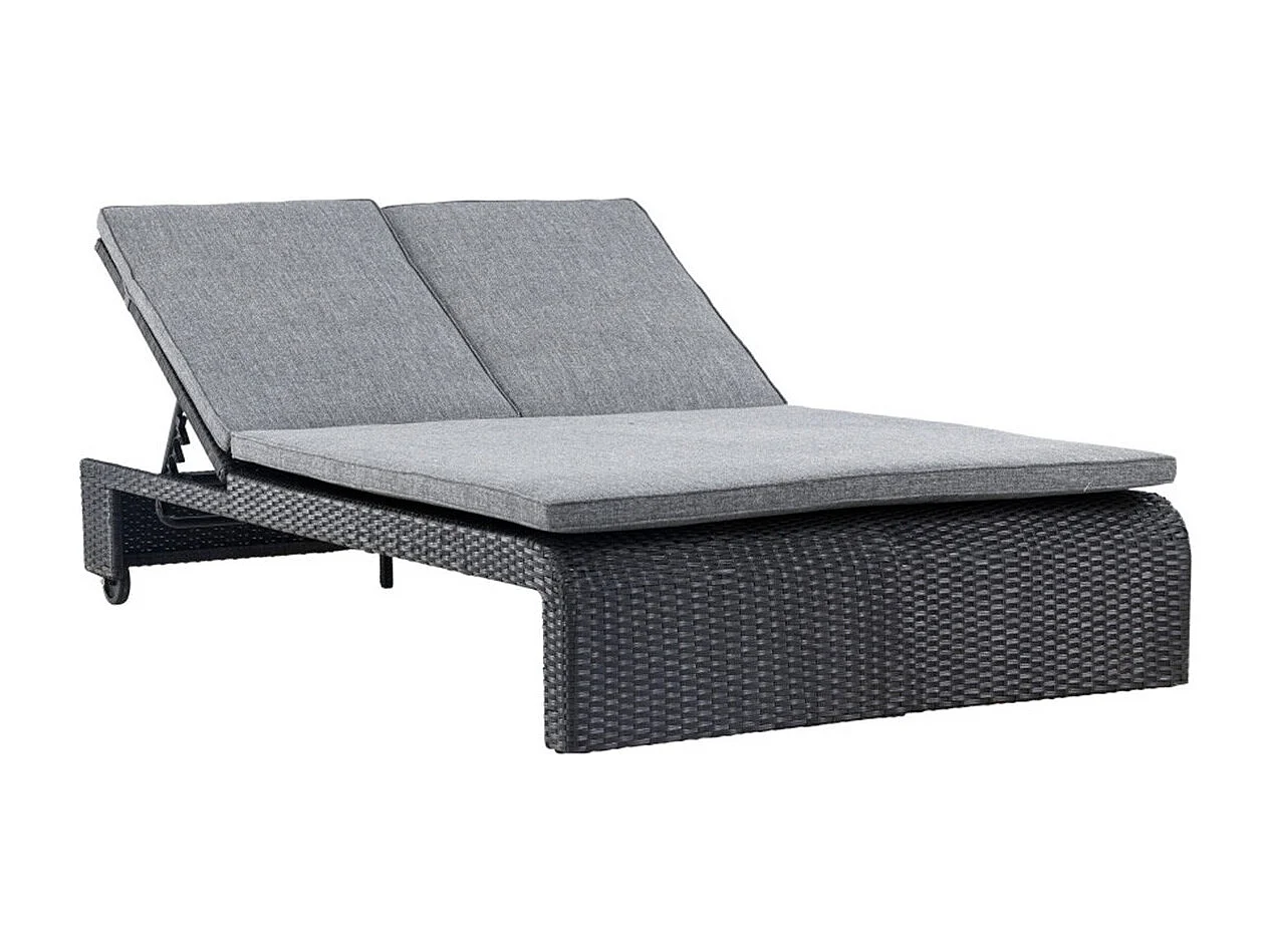 Transat Double à Roulettes "London" 196cm Noir