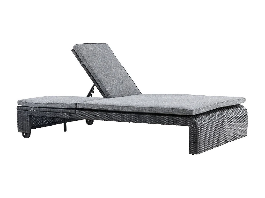 Transat Double à Roulettes "London" 196cm Noir