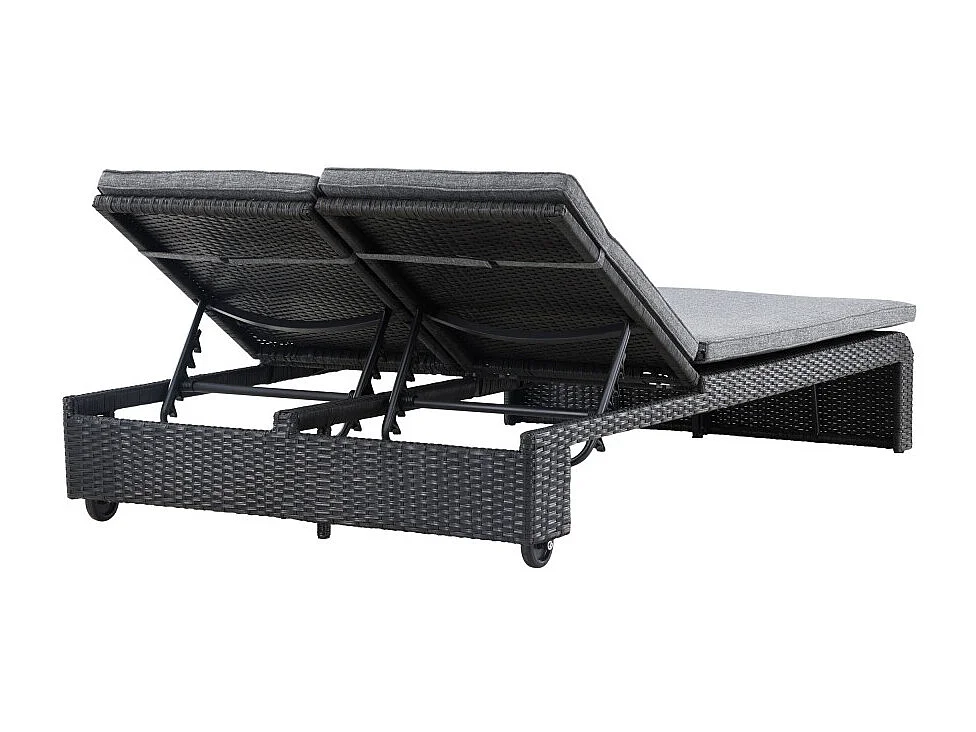 Transat Double à Roulettes "London" 196cm Noir