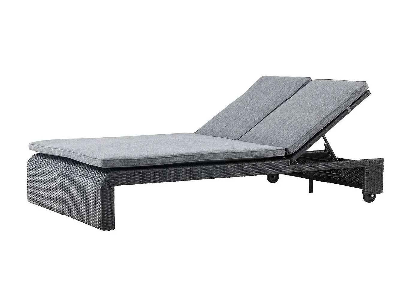 Transat Double à Roulettes "London" 196cm Noir