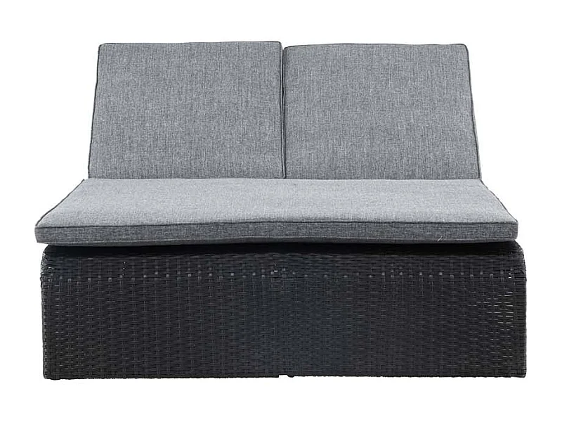 Transat Double à Roulettes "London" 196cm Noir