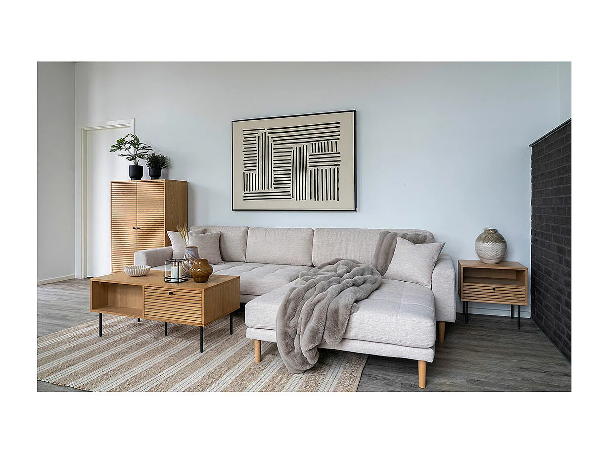 Galena plaid 130x180cm imitation fourrure beige.