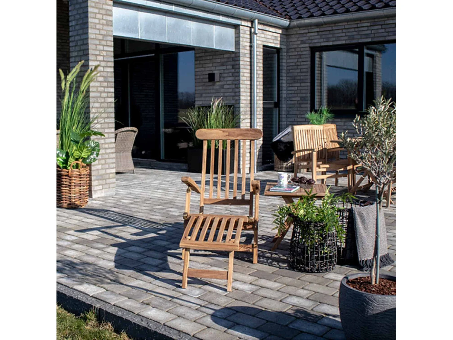 Chaise longue en teck ARRECIFE