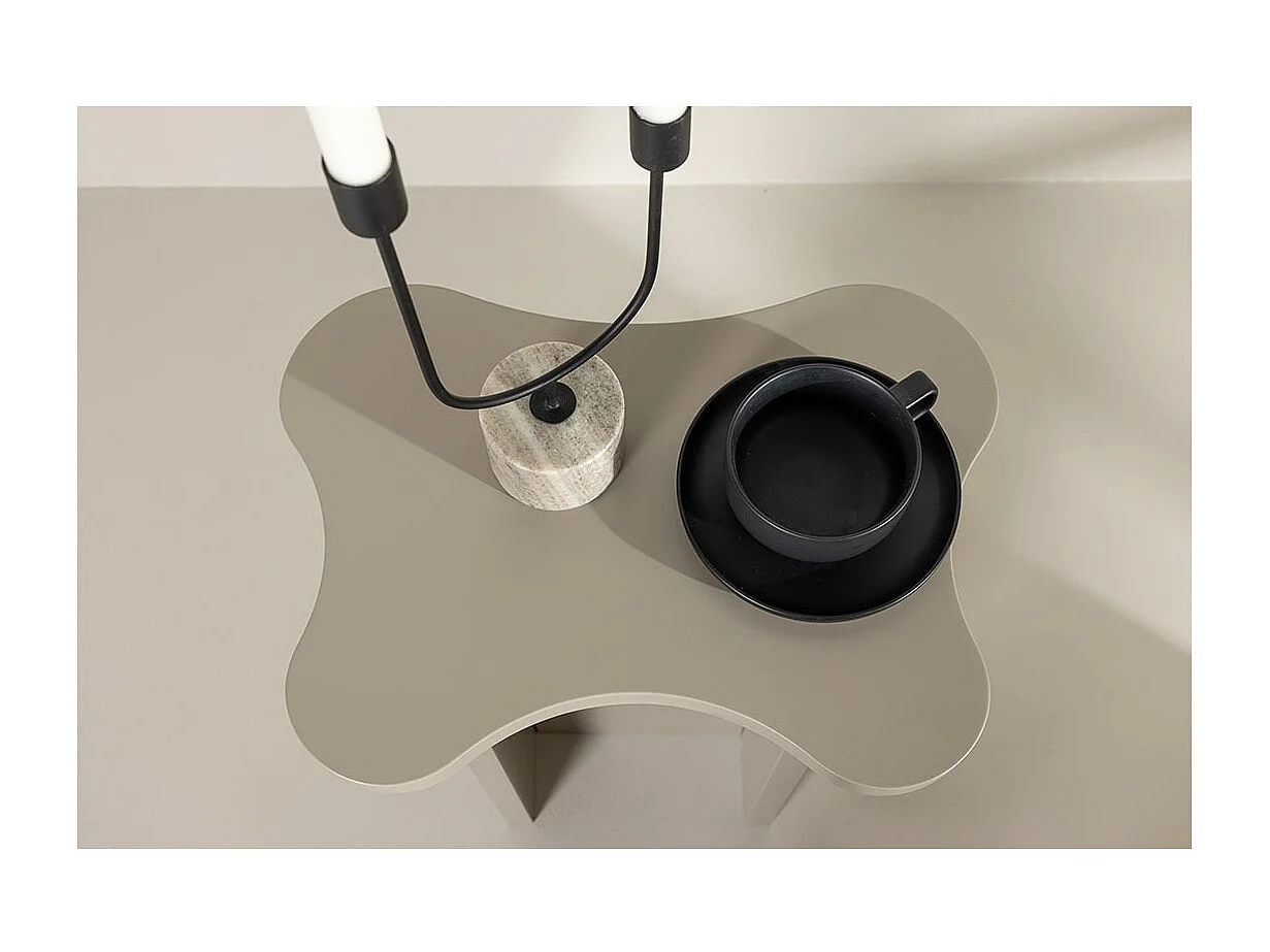 Table d'Appoint Design "Molde" 62cm Beige