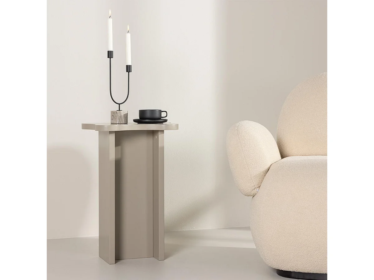 Table d'Appoint Design "Molde" 62cm Beige