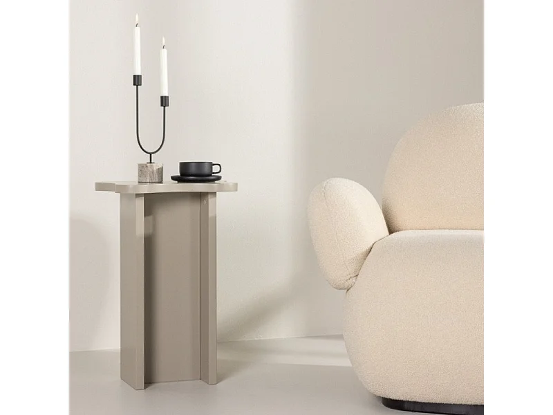 Table d'Appoint Design "Molde" 62cm Beige