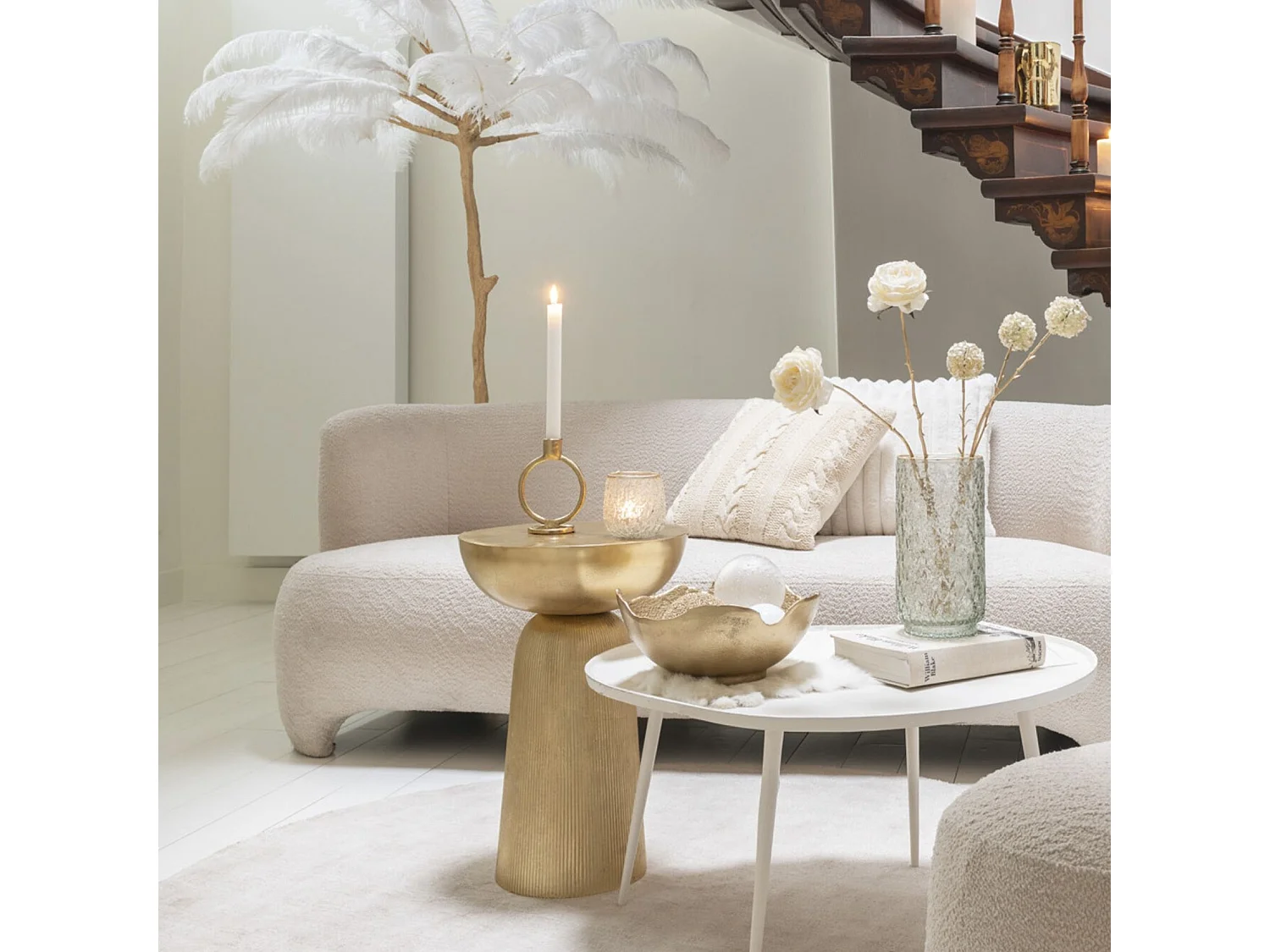 Table d'Appoint Design "Louane" 52cm Or