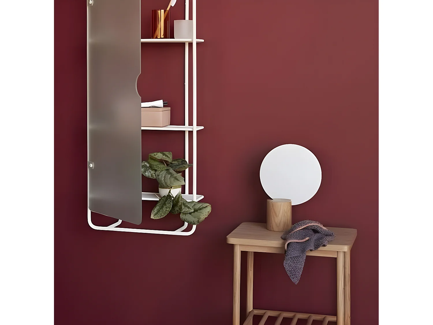 Table d'appoint 2 plateaux en bois clair FLOMARA