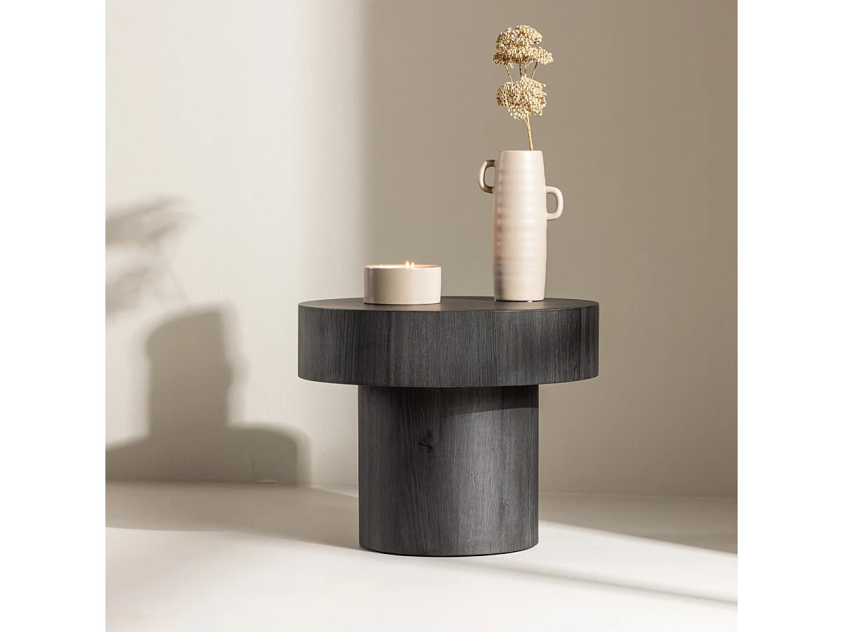 Table d'Appoint Design "Malung" 50cm Noir