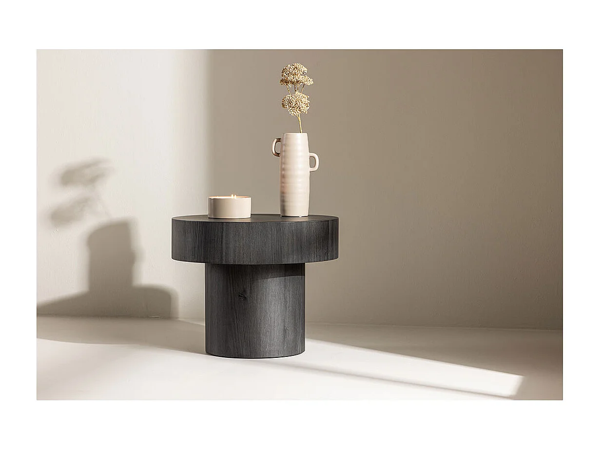 Malung table d'angle Ø50 cm noir.