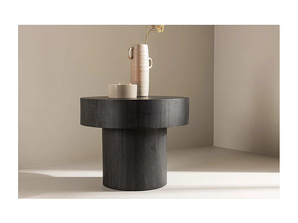 Malung table d'angle Ø50 cm noir.