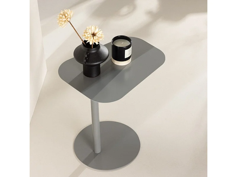 Table d'Appoint Design "San Jose" 50cm Gris Clair