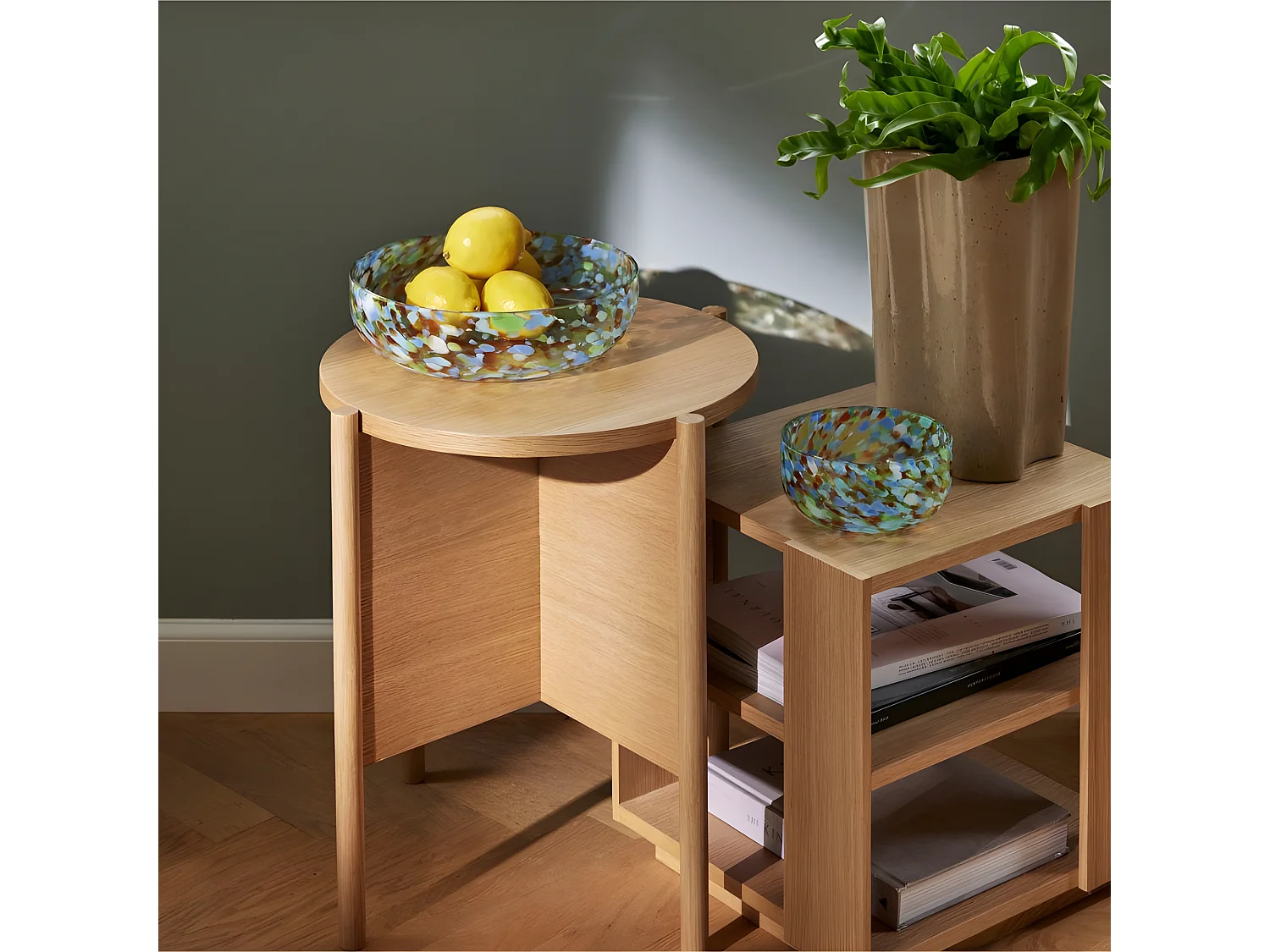 Table d'appoint ronde en bois HAZELA