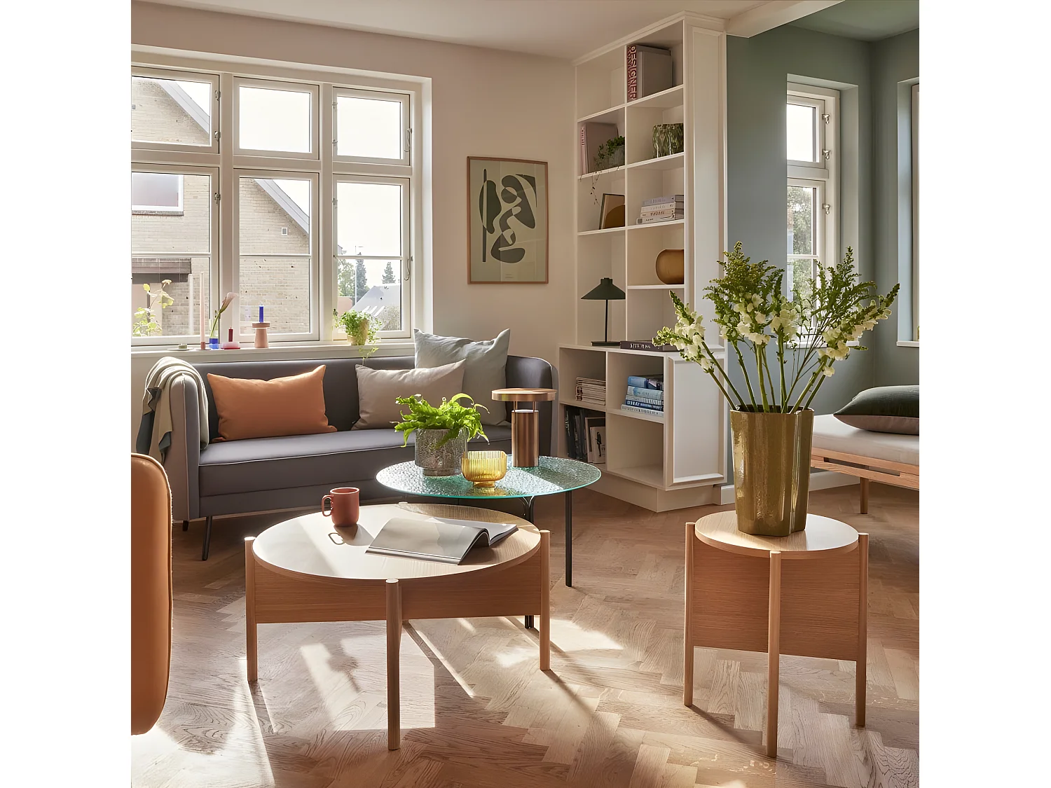 Table d'appoint ronde en bois HAZELA