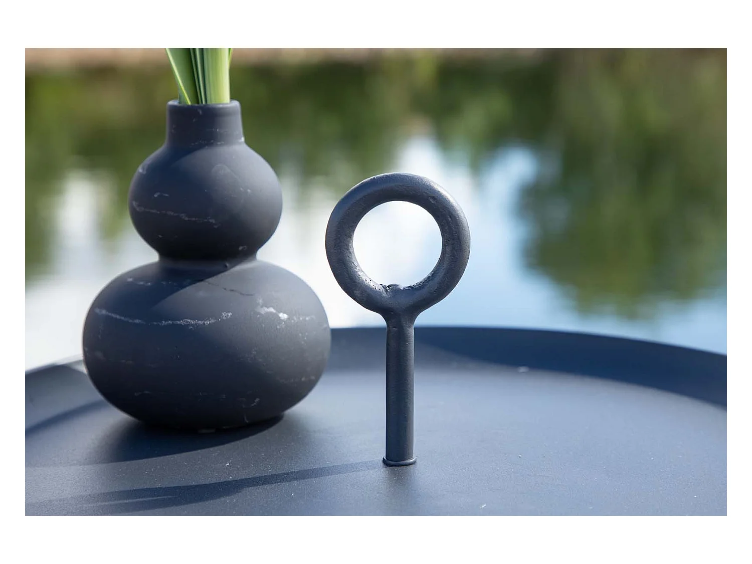 Table d'Appoint de Jardin "Pamplona" 40cm Noir