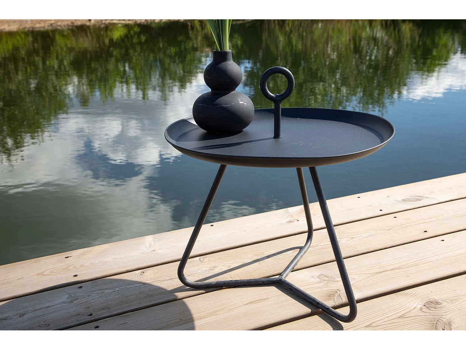 Table d'Appoint de Jardin "Pamplona" 40cm Noir