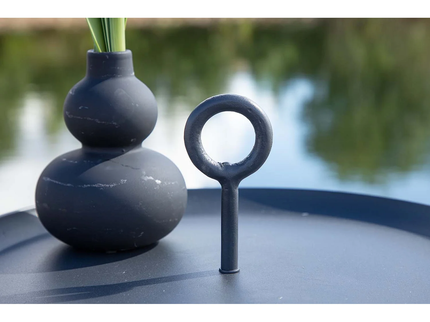Table d'Appoint de Jardin "Pamplona" 40cm Noir