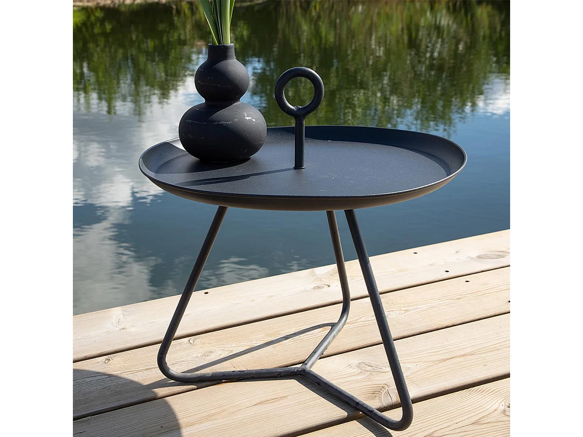 Table d'Appoint de Jardin "Pamplona" 40cm Noir