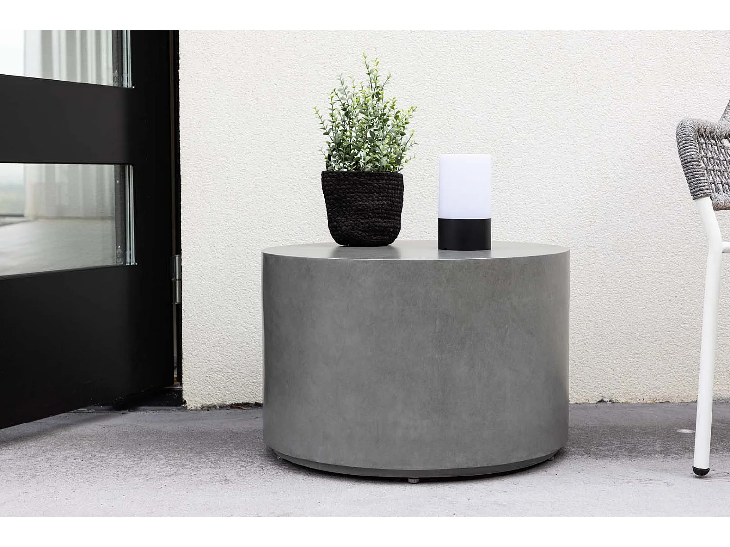 Lissabon Gartentisch Beistelltisch Ø60 grau.