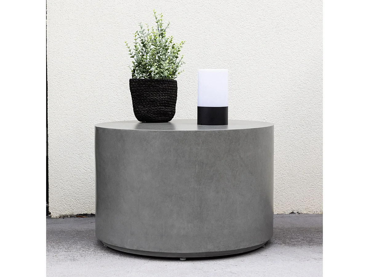 Table d'Appoint de Jardin Ronde "Lissabon" 60cm Gris