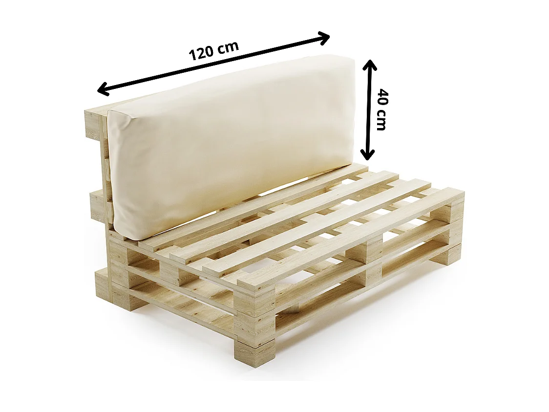 Schienale cuscino sfoderabile per pallet in poliestere BANANAIR 120x40cm Beige