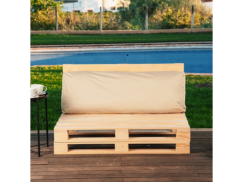 Schienale cuscino sfoderabile per pallet in poliestere BANANAIR 120x40cm Beige