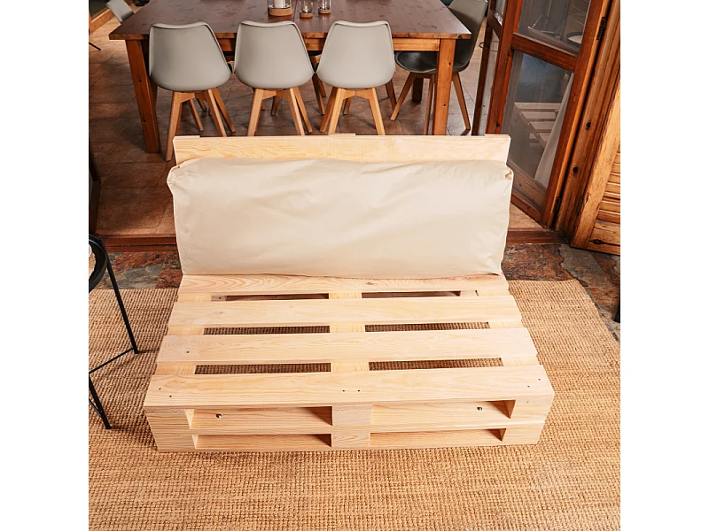 Schienale cuscino sfoderabile per pallet in poliestere BANANAIR 120x40cm Beige