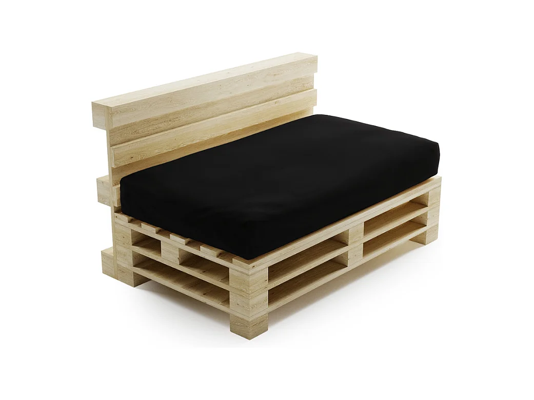 Zwart polyester pallet afneembaar kussen zitting BANANAIR 120x80cm