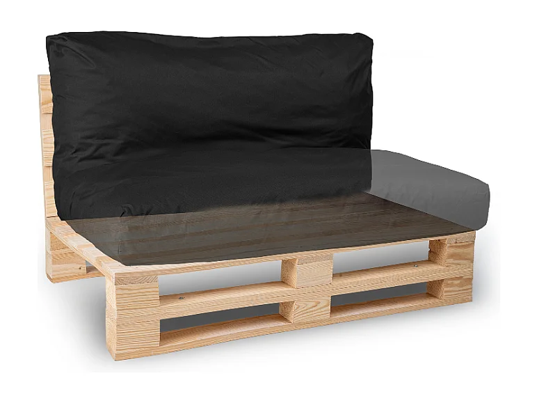 Abziehbares Palettenkissen aus polyester BANANAIR 120x60 cm, schwarz