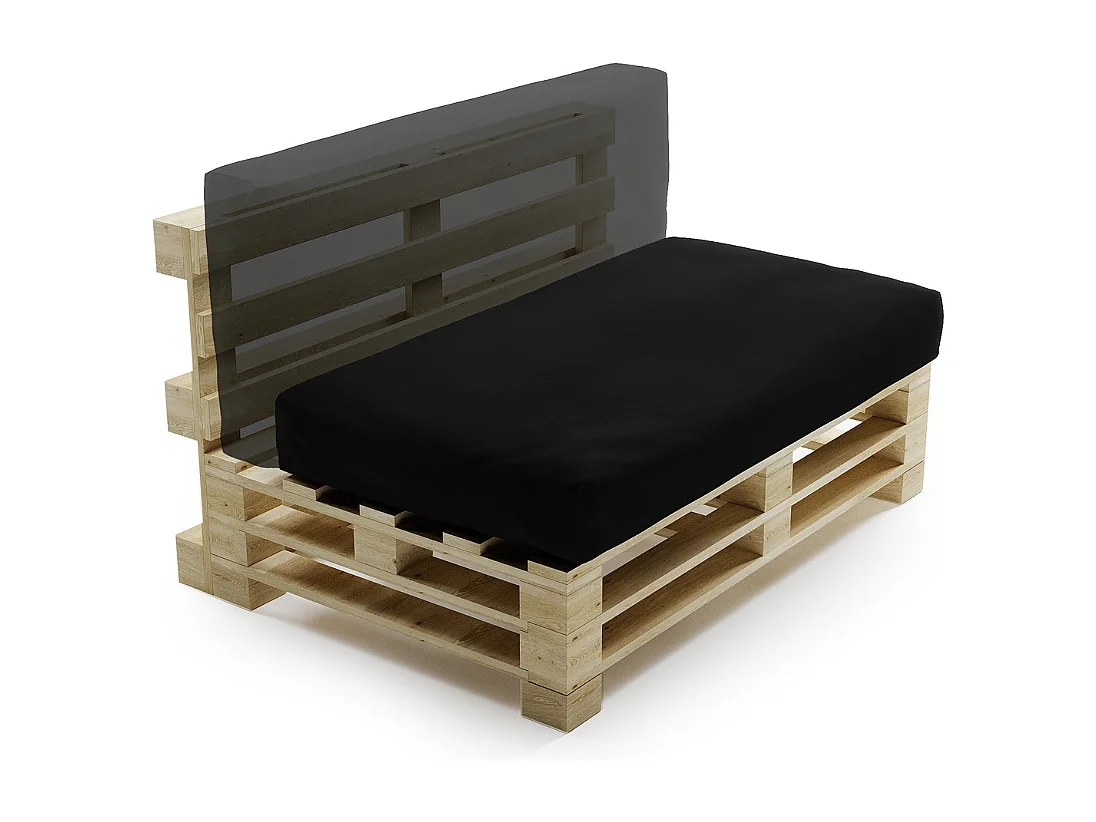 Coussin Palette Déhoussable Imperméable BANANAIR 120 x 60 cm Noir