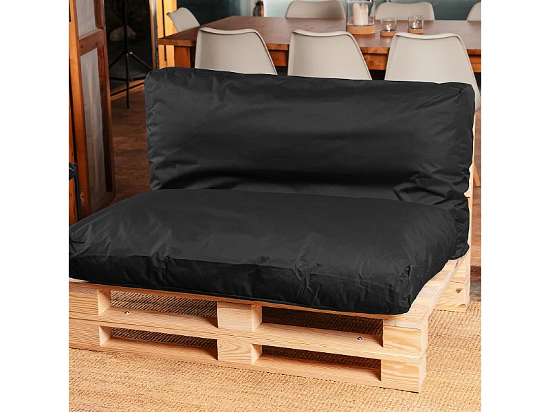 Coussin Palette Déhoussable Imperméable BANANAIR 120 x 60 cm Noir