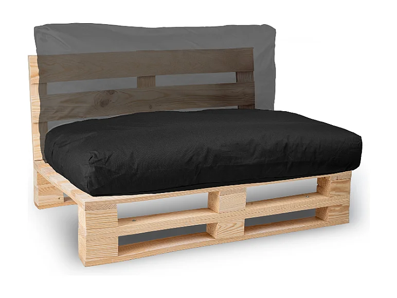 Coussin Palette Déhoussable Imperméable BANANAIR 120 x 60 cm Noir