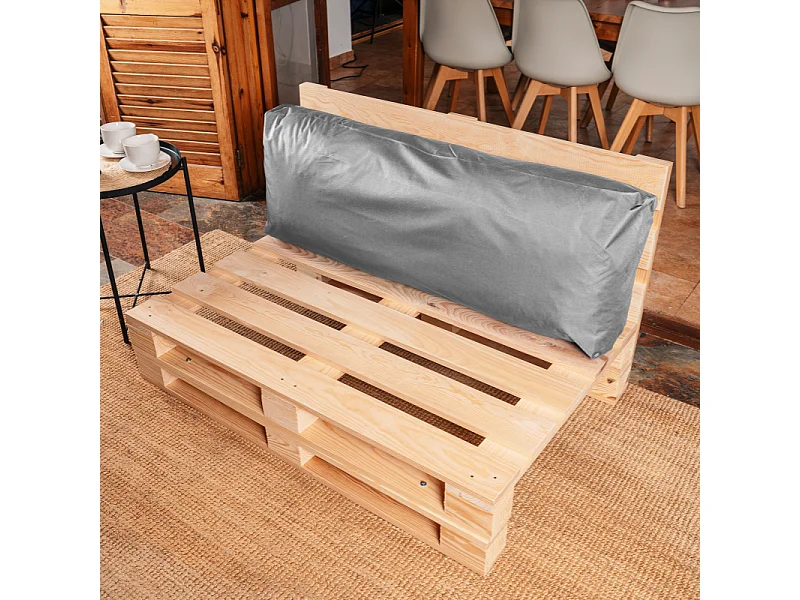 Coussin Palette Déhoussable Imperméable Dossier BANANAIR 120 x 40 cm Gris foncé