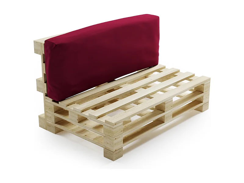 Rode polyester pallet afneembaar kussen rugleuning BANANAIR 120x40cm