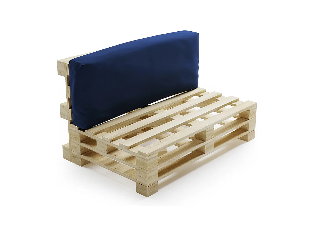 Schienale cuscino sfoderabile per pallet in poliestere BANANAIR 120x40cm blu