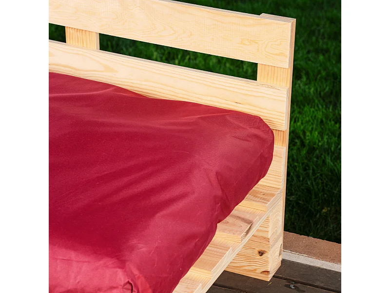 Coussin Palette Déhoussable Imperméable Assise BANANAIR 120 x 80 cm Rouge