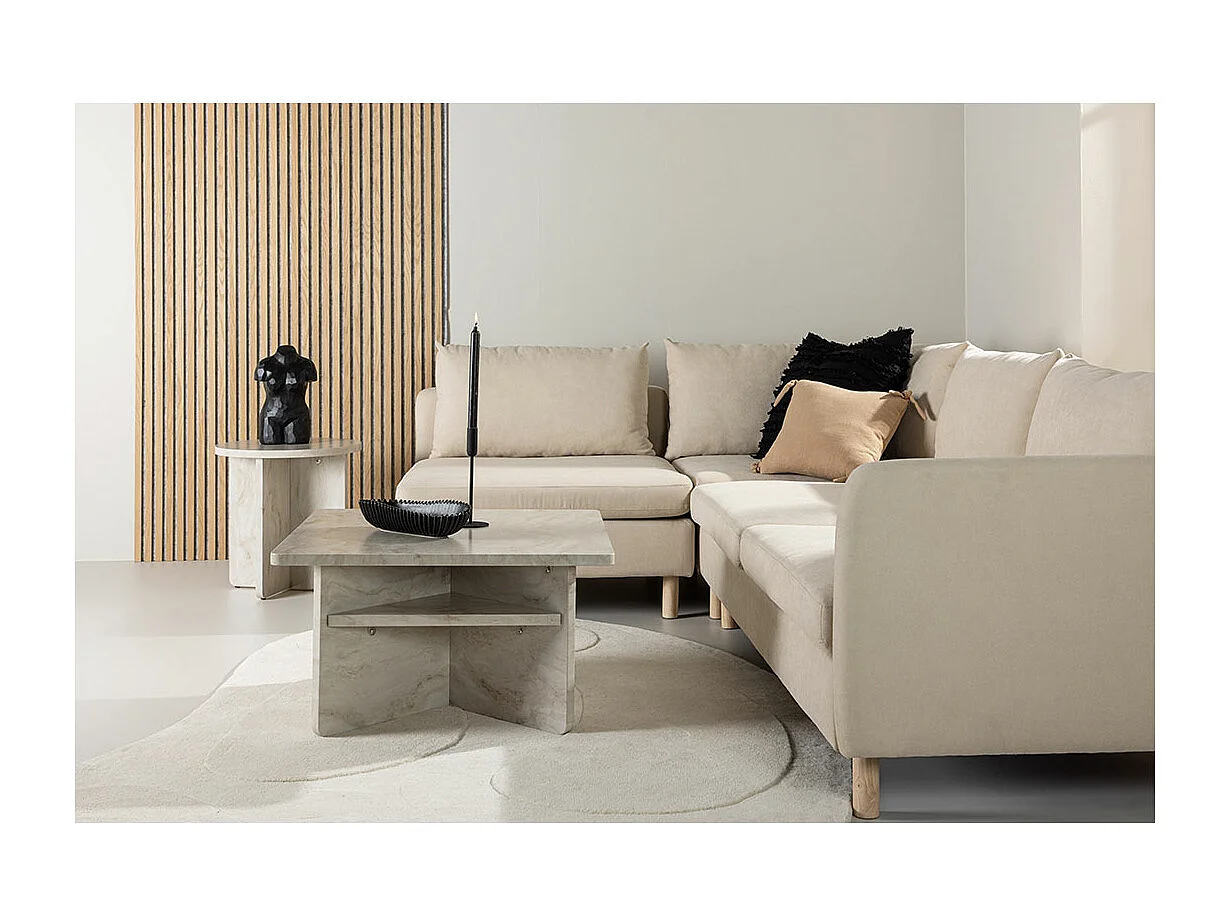 Canapé d'Angle Gauche "Zero" 295cm Beige