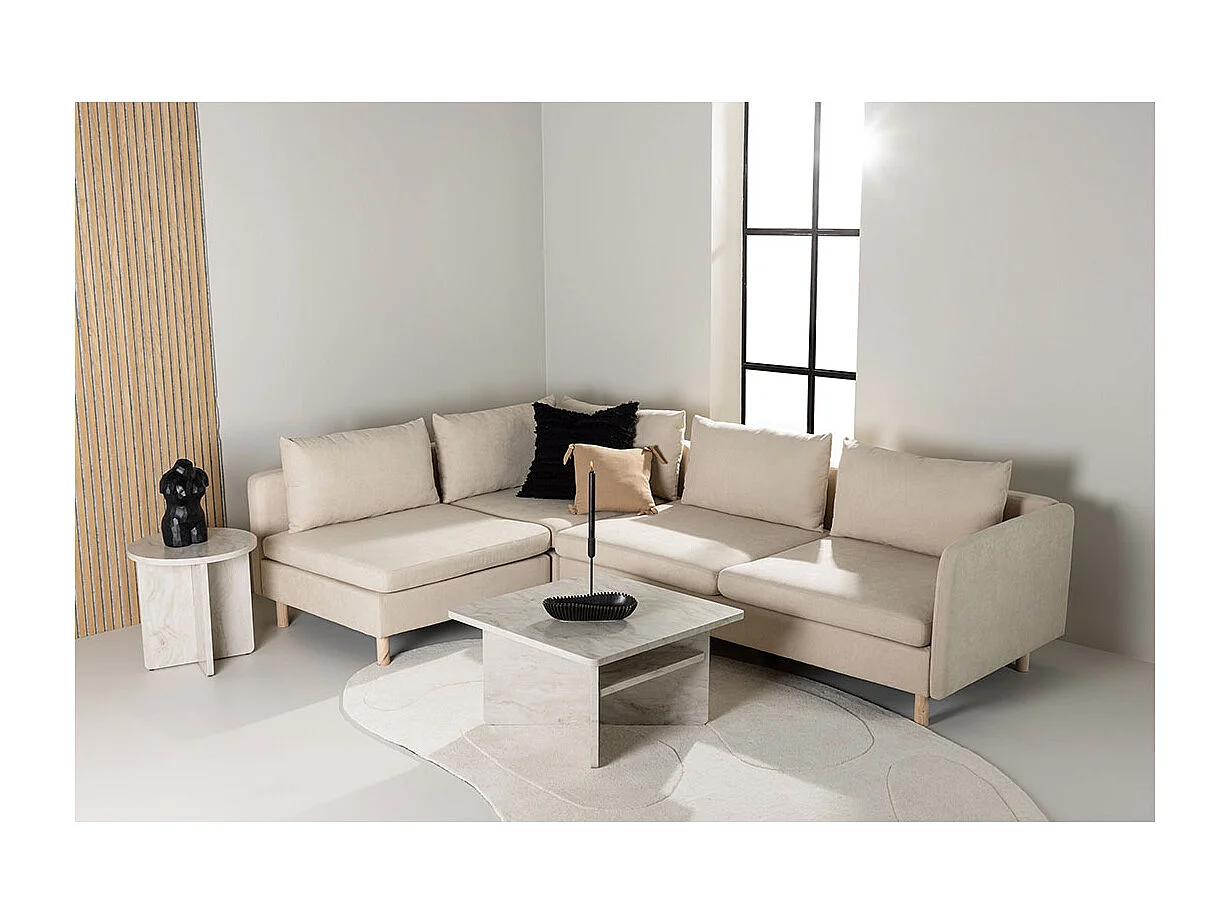 Canapé d'Angle Gauche "Zero" 295cm Beige