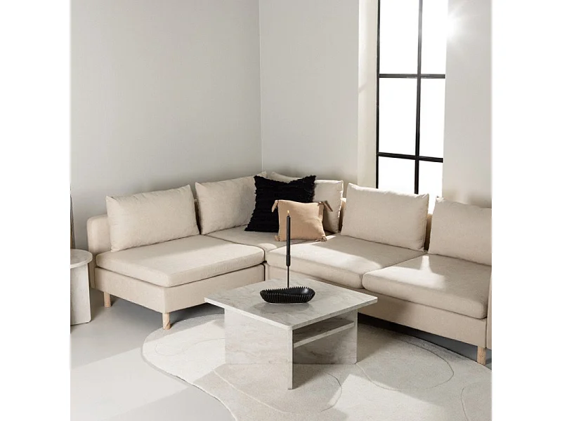 Canapé d'Angle Gauche "Zero" 295cm Beige