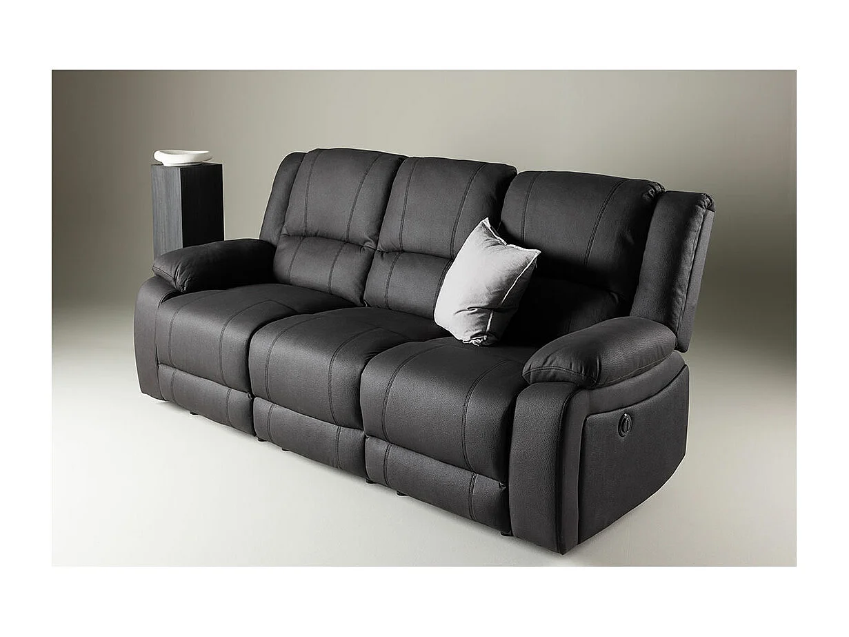 Canapé de Relaxation 3 Places "Singapore" 218cm Noir