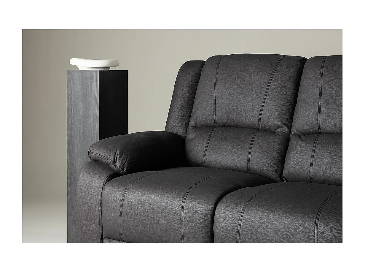 Canapé de Relaxation 3 Places "Singapore" 218cm Noir