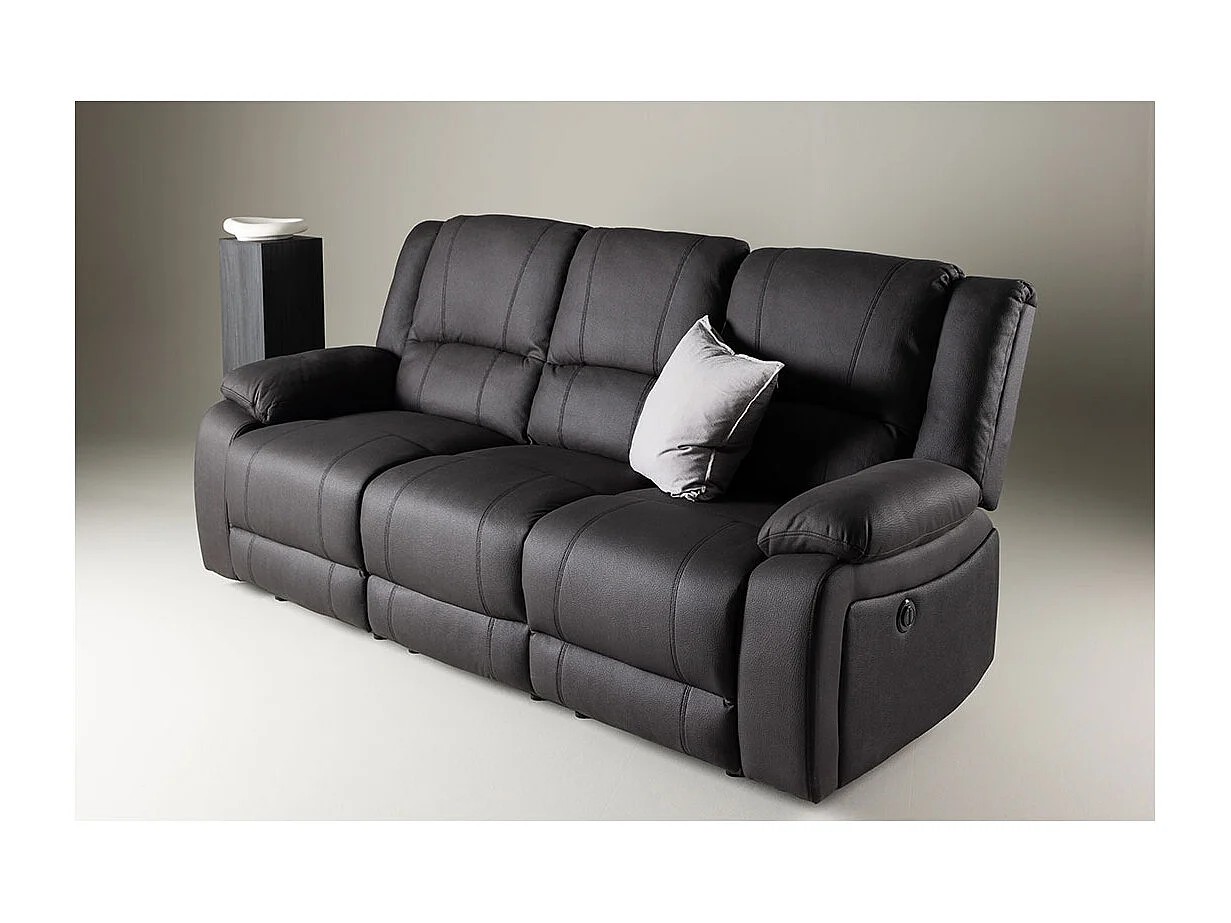 Singapore canapé fauteuil 3 places noir.