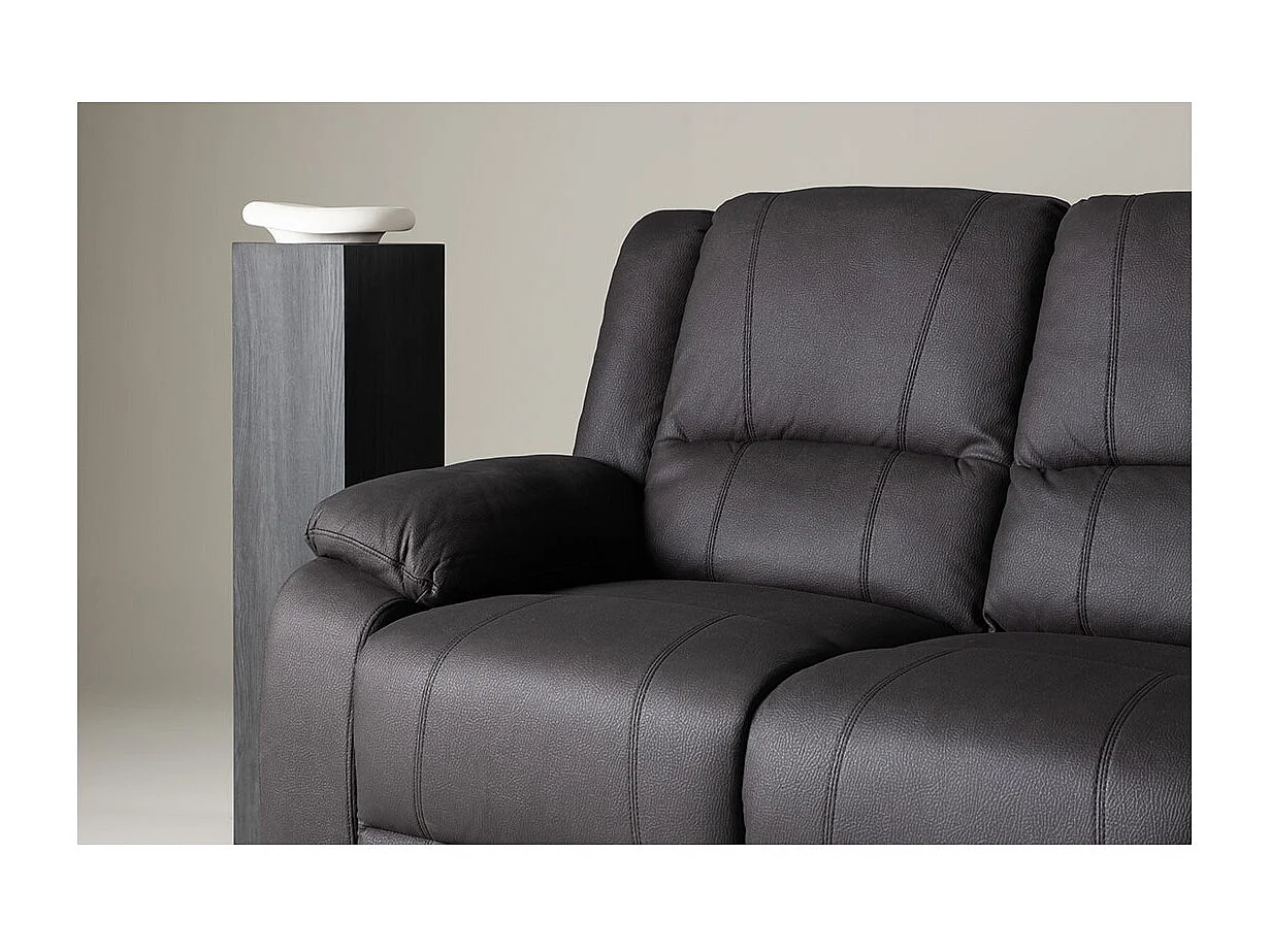 Singapore canapé fauteuil 3 places noir.
