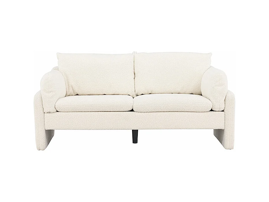 Canapé 2 Places Bouclette "Vindel" 184cm Blanc