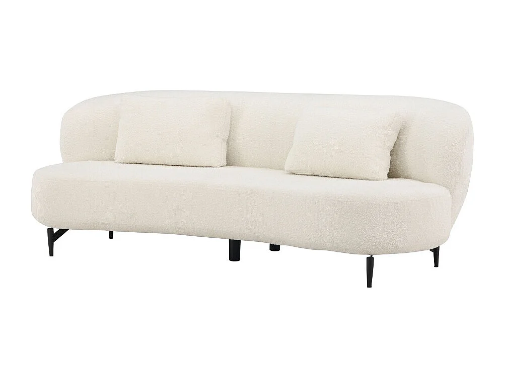 Canapé 3 Places Bouclette "Luna" 224cm Blanc