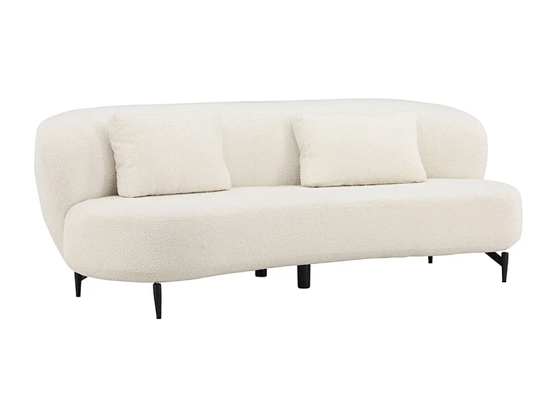 Canapé 3 Places Bouclette "Luna" 224cm Blanc