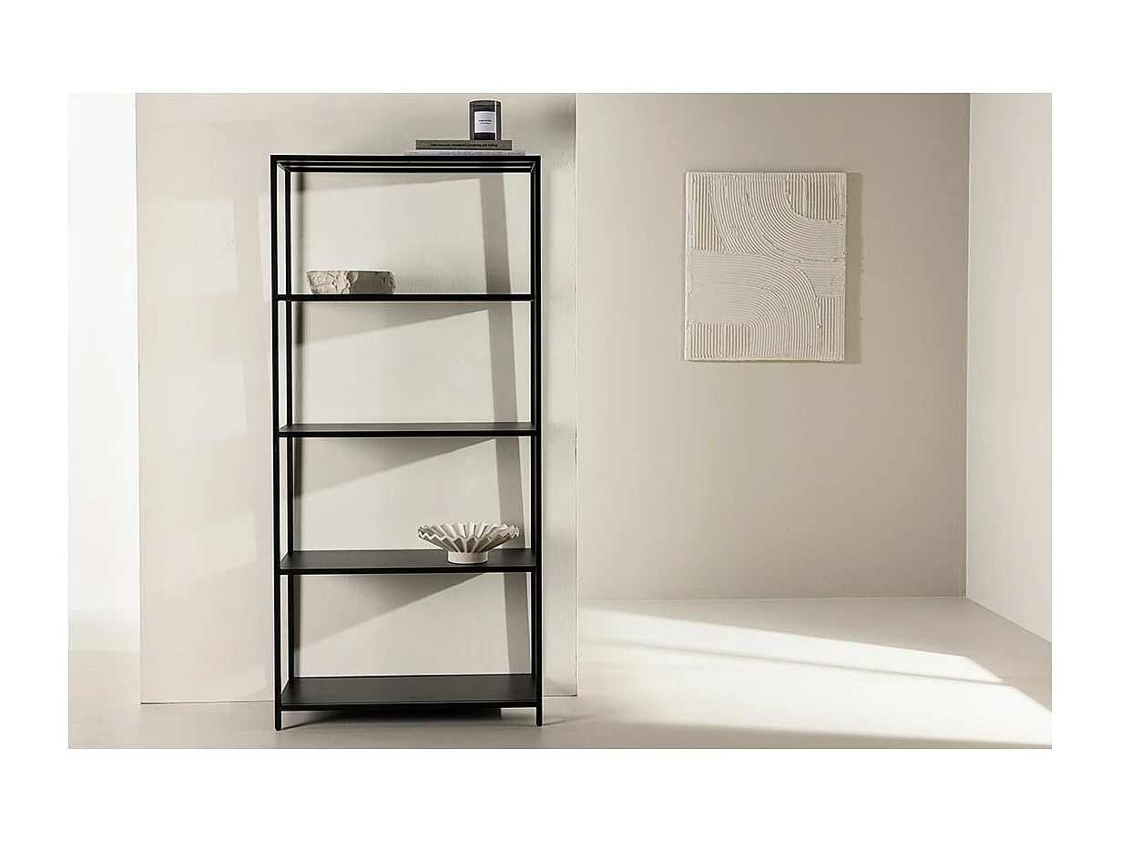 Montevideo wandkast 4 planken zwart.