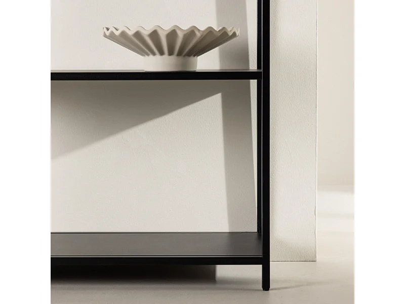 Montevideo wandkast 4 planken zwart.